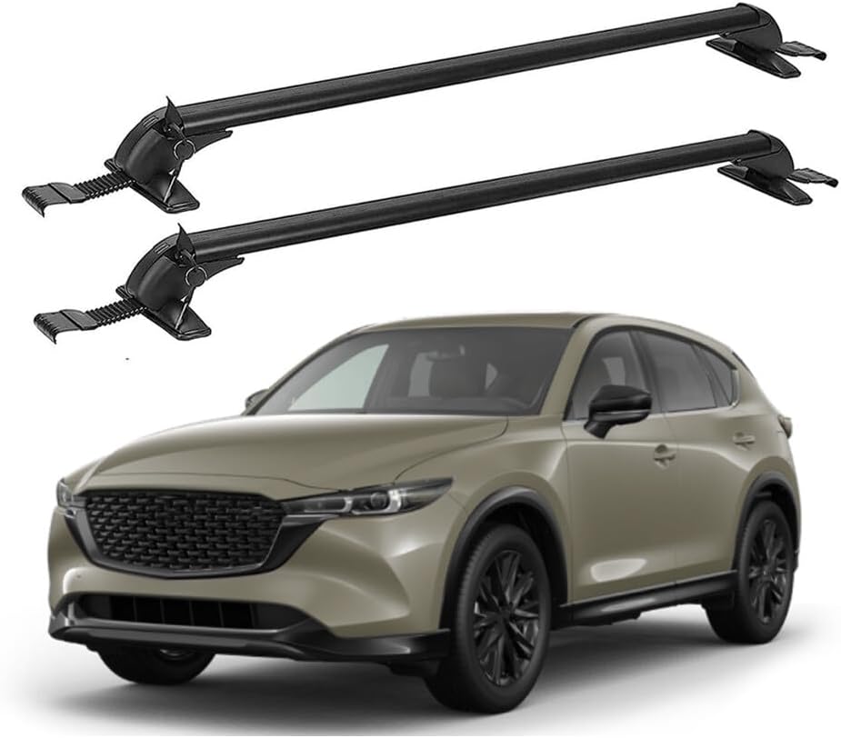 Lockable Cross Bars Roof Rack Fits for Mazda CX-5 KF 2017-2025 Without Roof Side Rails,Locked Crossbar Rooftop Cargo Racks Luggage Carrier Cross Rails,Black Anti-Theft