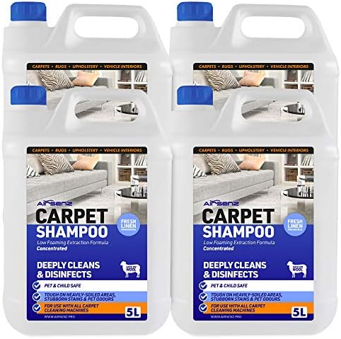 Professional Carpet Shampoo - Low Foaming Extraction Formula Suitable For All Carpet Cleaning Machines (Fresh Linen, 20L)