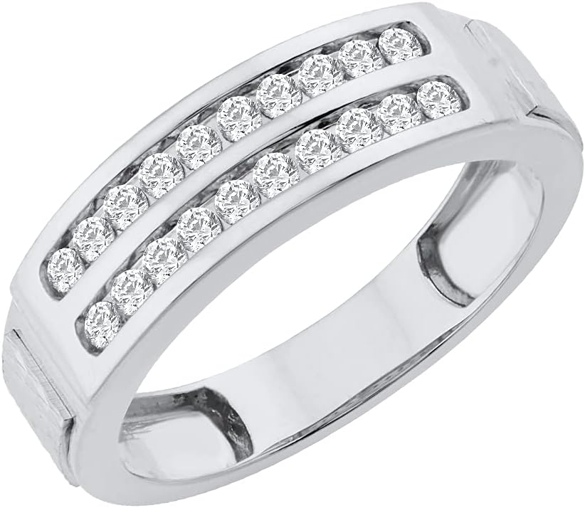 1/2 Carat Diamond Unisex Wedding Band Ring in 14K Gold (I1-I2 Clarity)