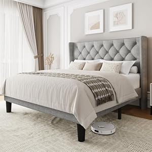 Queen Size Upholstered Bed Frame wi...