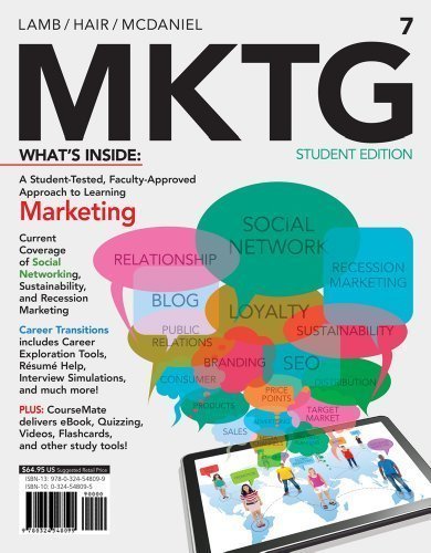 MKTG 7 (with CourseMate with Career Transitions Printed Access Card) by Lamb, Charles W. Published by Cengage Learning 7th (seventh) edition (2013) Paperback Paperback – February 22, 2013
