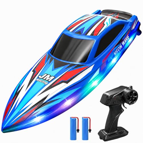 JOI MEW Ferngesteuertes Boot schnelles RC-Boot für Kinder mit LED-Licht