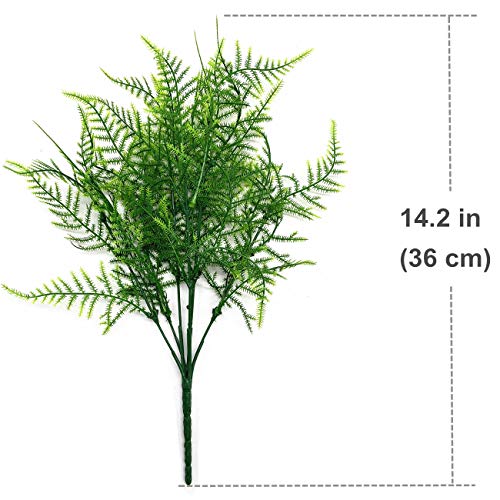 Cattree Artificial Plants, Plastic Plants Bushes Fern Grass Shrubs Fake Leaves Wedding Indoor Home Garden Verandah Table Centerpieces Arrangements Christmas Party Decoration Planting Filler 4 Pcs #TOP4