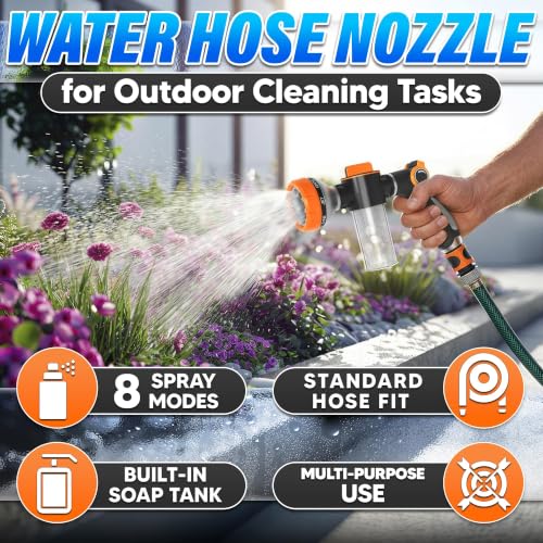 Garden Hose Nozzle with Soap Dispenser