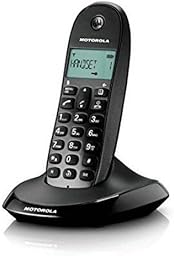 Motorola C1001, Teléfono Fijo, DC-in jack, Negro