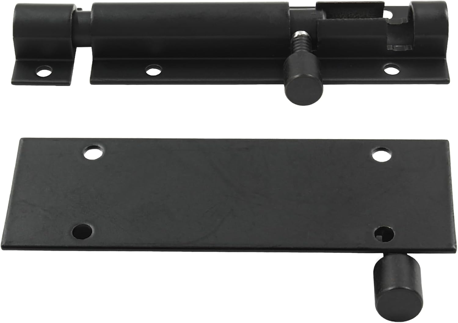 Piutouyar 2 Pcs 3 Inch Barrel Bolt Latch, Heavy Duty Sliding Door Latch Aluminum Alloy Mini Slide Bolt Latch Small Sliding Lock Door Lock for Security Gate Warehouse Garage Door Latches(Black)