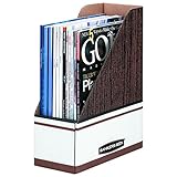Bankers Box 07223 Corrugated Cardboard Magazine File, 4 x 9 x 11 1/2, Wood Grain (Case of 12), white, 1 lb