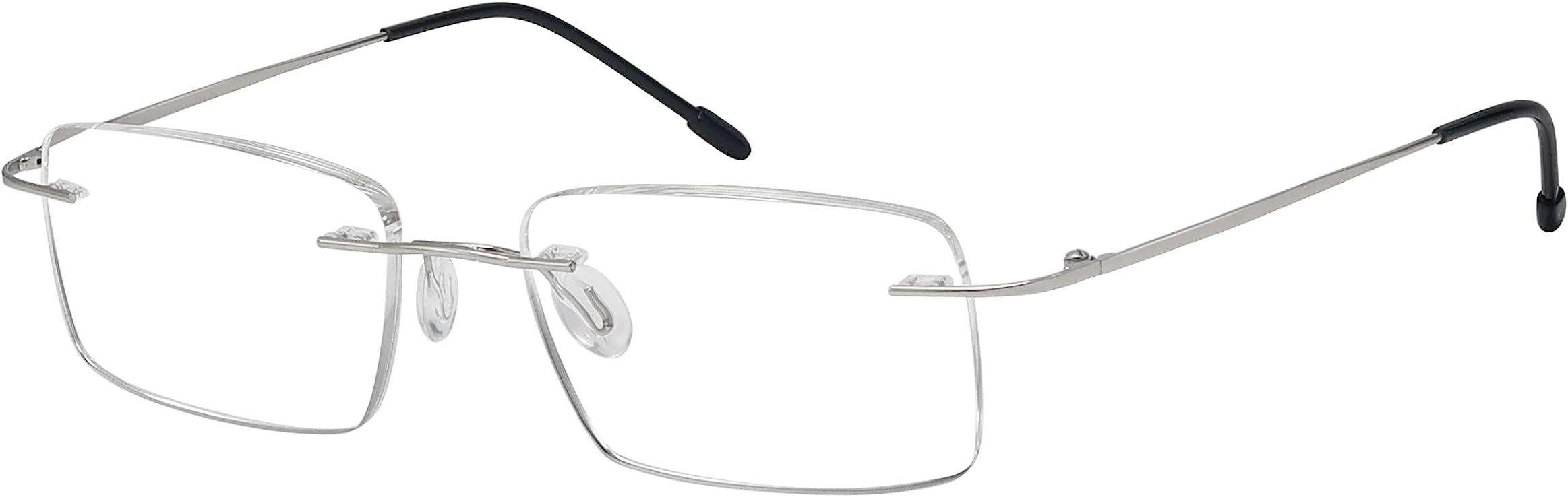 EyekepperFrameless Reading Glasses for Men Reading - Rectangle Rimless Reader Eyeglasses