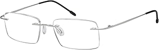 Eyekepper Frameless Reading Glasses for Men Reading - Rectangle Rimless Reader Eyeglasses Silver +2.00