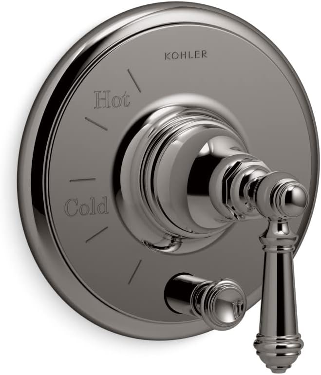 Kohler T72768-4-TT Artifacts Rite-Temp Pressure-Balancing Valve Trim with Push-Button Diverter and Lever Handle, Vibrant Titanium