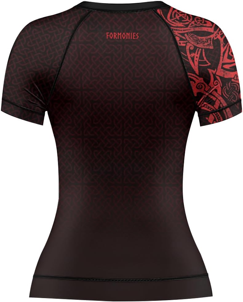 Viking Women's Short Sleeve Rash Guard Jiu Jitsu Compression Tops for MMA BJJ Grappling Gi No Gi