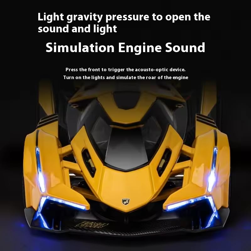 Image of Alokik Enterprise 1:32 Lamborghiini V12 Sports Die-cast Metal Pull Back Car with 2 Openable Doors with Lights and Sound Toy Decoration, Showpiece Car Best Gift Toys for Kids 【Color As Per Stock】