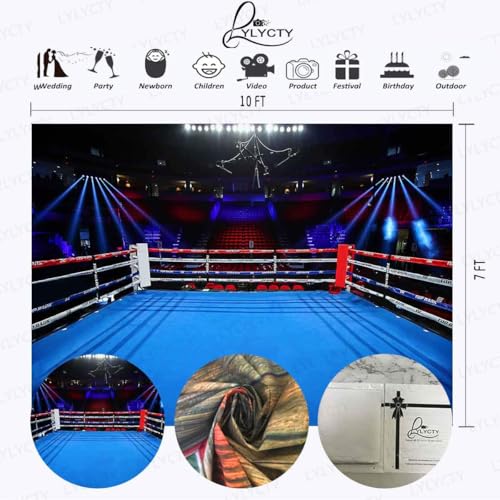 Fondo para fotografía Boxing Ring 10x7ft azul miniatura 2
