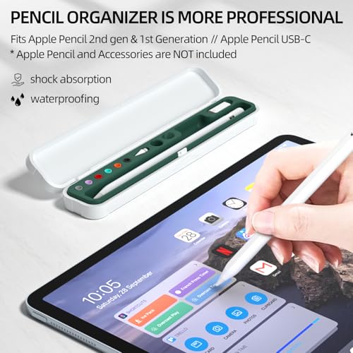 Image of AZF Hard PC&Silicone Magnetic case for Apple Pencil case(Apple Pencil Pro /2nd Gen /1st / (USB-C) / Pro and Samsung Galaxy S-Pen Series Pencil Protection Carrying Case. (Midnight Green)