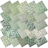 Pre-Cut Consistency：Each piece is a 10×10-inch precut fabric square — precisely cut for accuracy and ease of use. These green fabric squares serve as quilt squares, charm pack fabric, and layer cake fabric all at once; they’re ideal for quilt kits wi...
