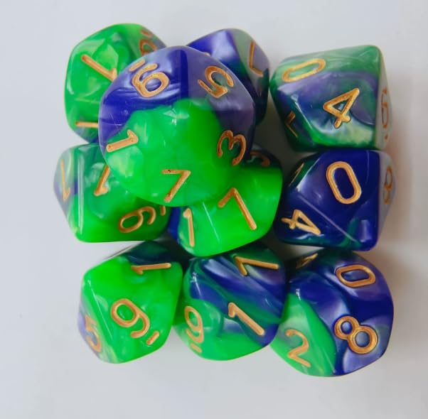10 Stück D20 Polyedrisch Würfel Set,Spiel Würfel für Dungeon