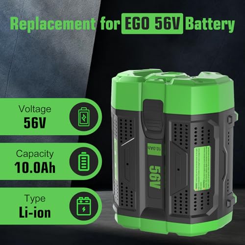 Image of 1 Pack Replacement for EGO 56V Battery 10Ah BA5600T BA5600(Black) | Compatible with EGO 56 Volt arc Batteries BA1400T BA1400 BA2800T BA2800 BA4200T BA4200