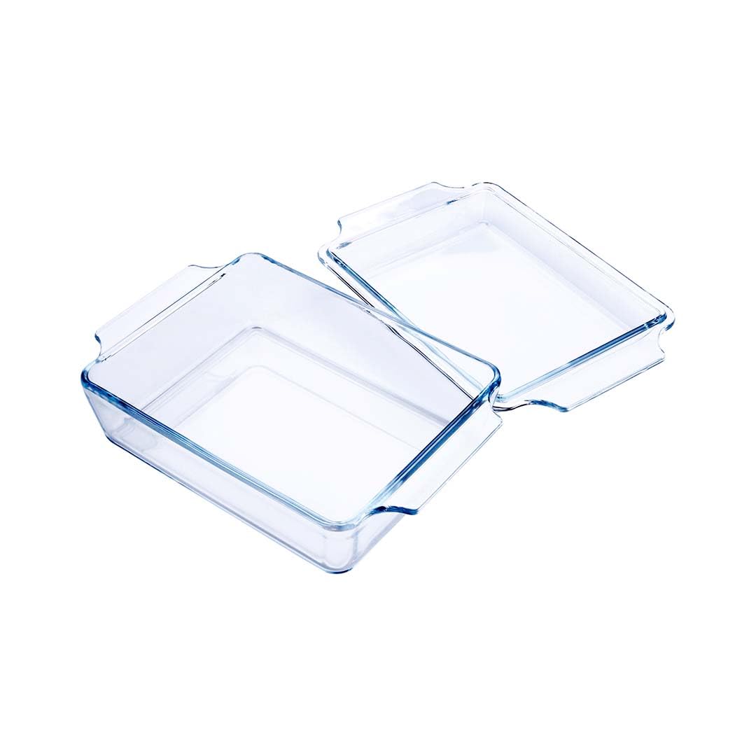 Royalford 1.5L Glass Baking Dish With Lid RF12206 - Roasting Tray, Oven Safe Roaster Pan, Fridge & Freezer Safe, Durable & Easy Clean - Ideal for Cooking, Serving, Storing, Freezing