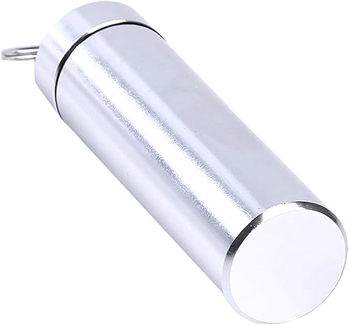 Miniatura 8 de Llavero pequeño de plata portátil, organizador de píldoras de aleación de aluminio, contenedor para bolso, pastillero de metal impermeable, botella