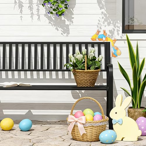 HGRGHH Türrahmen Deko Ostern, Lustige Osterdeko Tür mit Rundaufkleber, Doppelseitig Bedruckte, Osterhasen-Deko, Kreativer Türrahmen-Kunst für Zimmertür, Zuhause, Badezimmer, Schlafzimmer