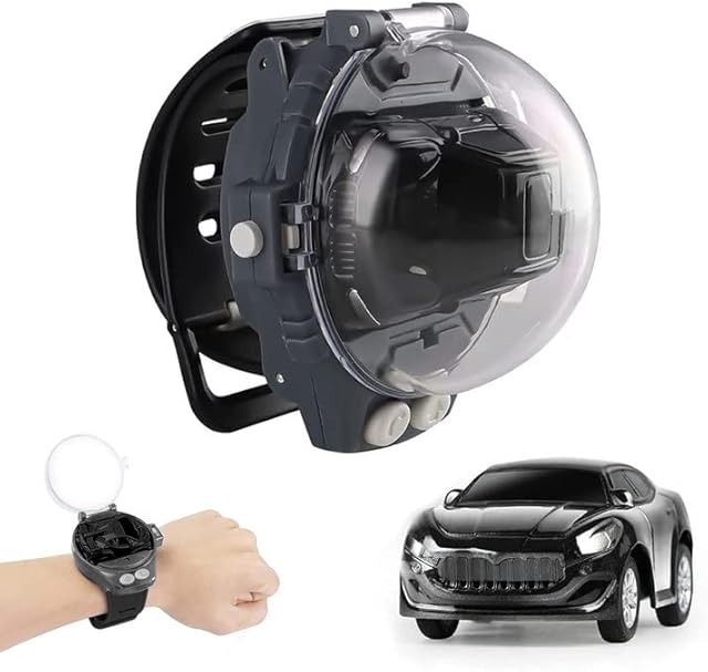 LMLMA Remote Control Cars,Mini Wrist Racing Car Toys with LED Light,2.4GHz USB Charging RC Small Car Interactive Racing Games Toy Car Birthday Gifts for Boys (Black)