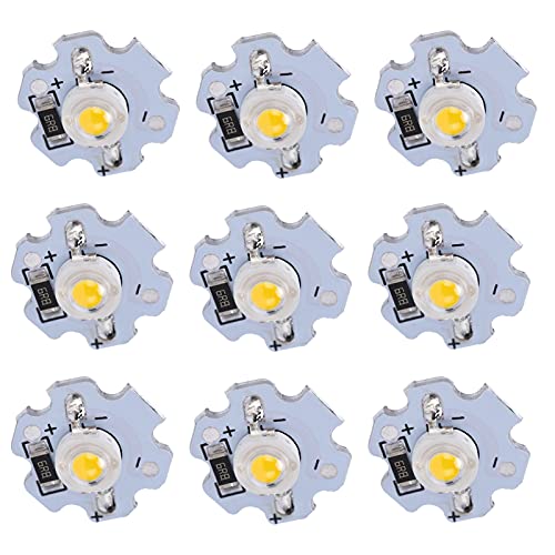 Image of Hyuduo 1W 5V LED Chip Bulb, Light Beads 200lm Brightness High Bead Light Source Chip with Aluminum Plate for Floodlight, Pack of 25(Warm White 30003200K)