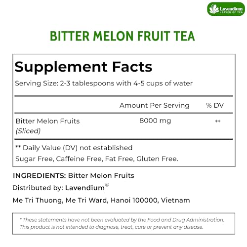 Image of Lavendium, Premium 4.5oz Dehydrated Bitter Melon Slices, 100% Natural & Pure, No Additives or Preservatives, Non-GMO, Plant-Based & Vegan, Perfect for Tea & Cooking