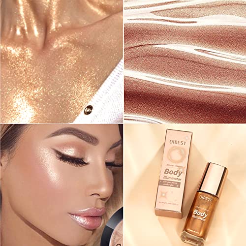 Bronze Body Liquid Illuminator, Liquid Body Shimmer, Body Glitter Oil, Silky Body Shimmer Oil, Body Lotion Glitter, Moisturizing Body Highlighter Shimmer, Shimmer Lotion For Body Makeup, Cream Body Glow Shimmer Bronzer Drops, 1.35 Fl.oz #TOP3
