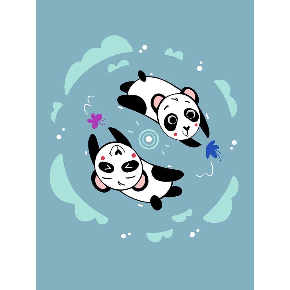Wee Blue Coo Kawaii Panda Friends Unframed Wall Art Print Poster Home Decor Premium