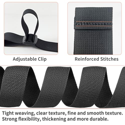 Image of Luggage Straps 48 inch x 1.2 inch Strap Buckle Packing Straps with Adjustable Clips, 1.2-Inch Belt Travel Belt 4 Pack,Black