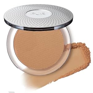 PÜR MINERALS 4-in-1 Pressed Mineral Makeup Powder Foundation with SPF 15 – Concealer & Finishing Compact Pressed Powder for Face – Buildable Medium to Full Coverage Foundation Powder