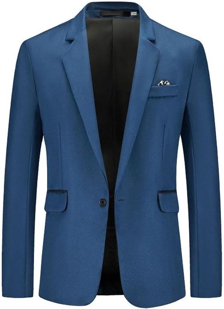 Men's Spring Solid Lightweight Smart Blazer for Male Business Gentleman Suit Jackets