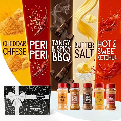 Image of Popcorn Seasoning Variety Pack, 5 Flavors, | Non-GMO ingredients, resealable sachets, a full flavour rotation in one pack