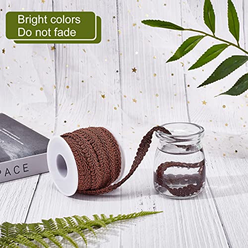 Gorgecraft 10.9 Yards Polyester Woven Gimp Trim 5/8 Inch Wide Braid Lace Trim Centipede Decorated Lace Ribbon For Costume Diy Crafts Sewing Jewellery Making Home Decoration (Brown) #TOP3