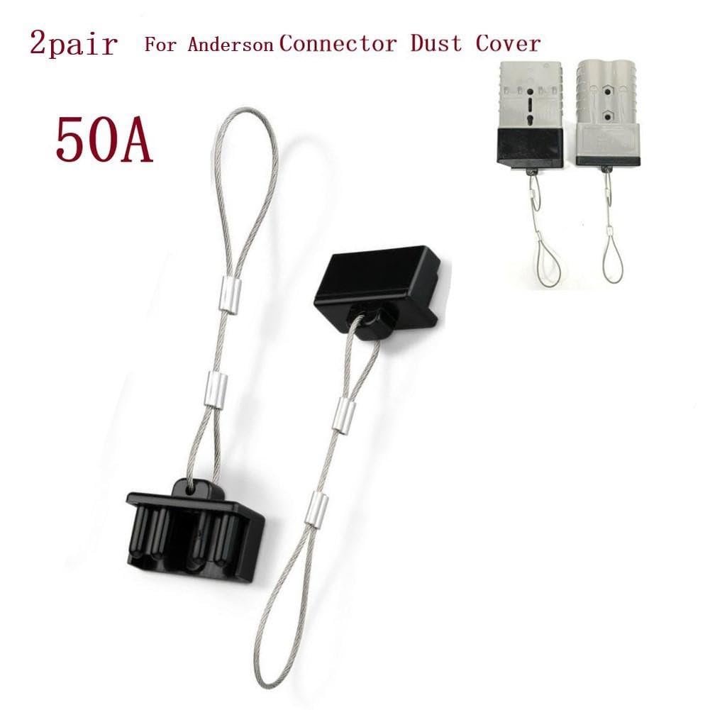 Lot de 4 cache-poussière pour prise de batterie 50 A Anderson - Capuchon de protection en PVC ignifuge