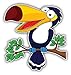 Funny Toucan Bird Cartoon Round Metal 0.75
