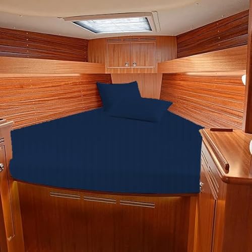 SL Supreme Linen V Berth Bedding Navy Blue Stripe