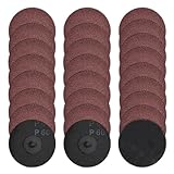 SPEEDWOX 25 Stück Schnellwechselscheiben 3 Zoll Körnung 60 Rolllock Typ R mit Adapter und Trägerplatte