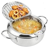 Pentola per friggitrice in stile giapponese, pentola per friggitrice tempura giapponese con...
