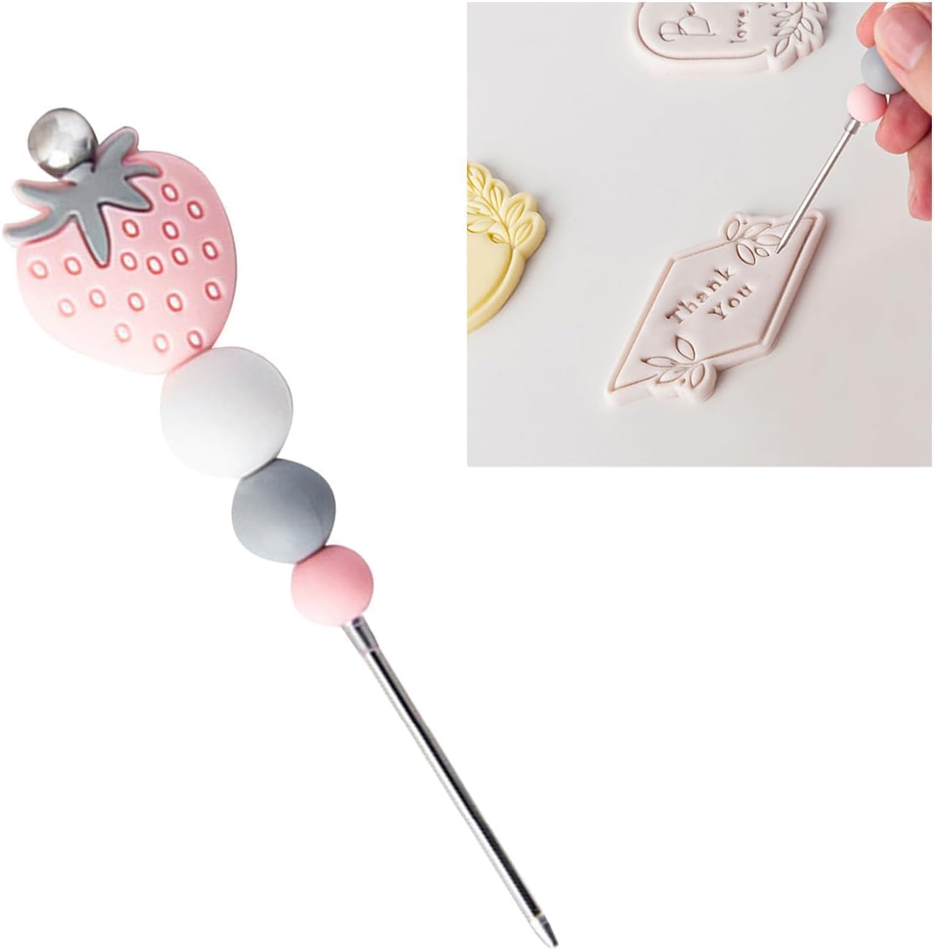 1pc Pink Professional Pastry Scriber Needle,Cookie Biscuit Scriber Needle Strawberry Sugarcraft Needle Sugar Stir Tool For Professional Pastries Bakeware