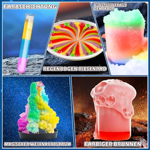 Experimente Adventskalender 2025 Kinder - 24-tägiger Weihnachtskalender mit Kristalle Züchten, Edelsteinen,Chemie-Sets | STEM Lernspielzeug ab 4-6-8-12 Jahre für Jungen Mädchen | Geschenk Idee