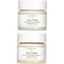 Earth To Skin Tea Time Mini Duo Set White Tea Day Cream 0.5 Fl Oz and Black Tea Night Cream 0.5 Fl Oz, All-Day & Night Hydration for Face and Neck 2 Pack
