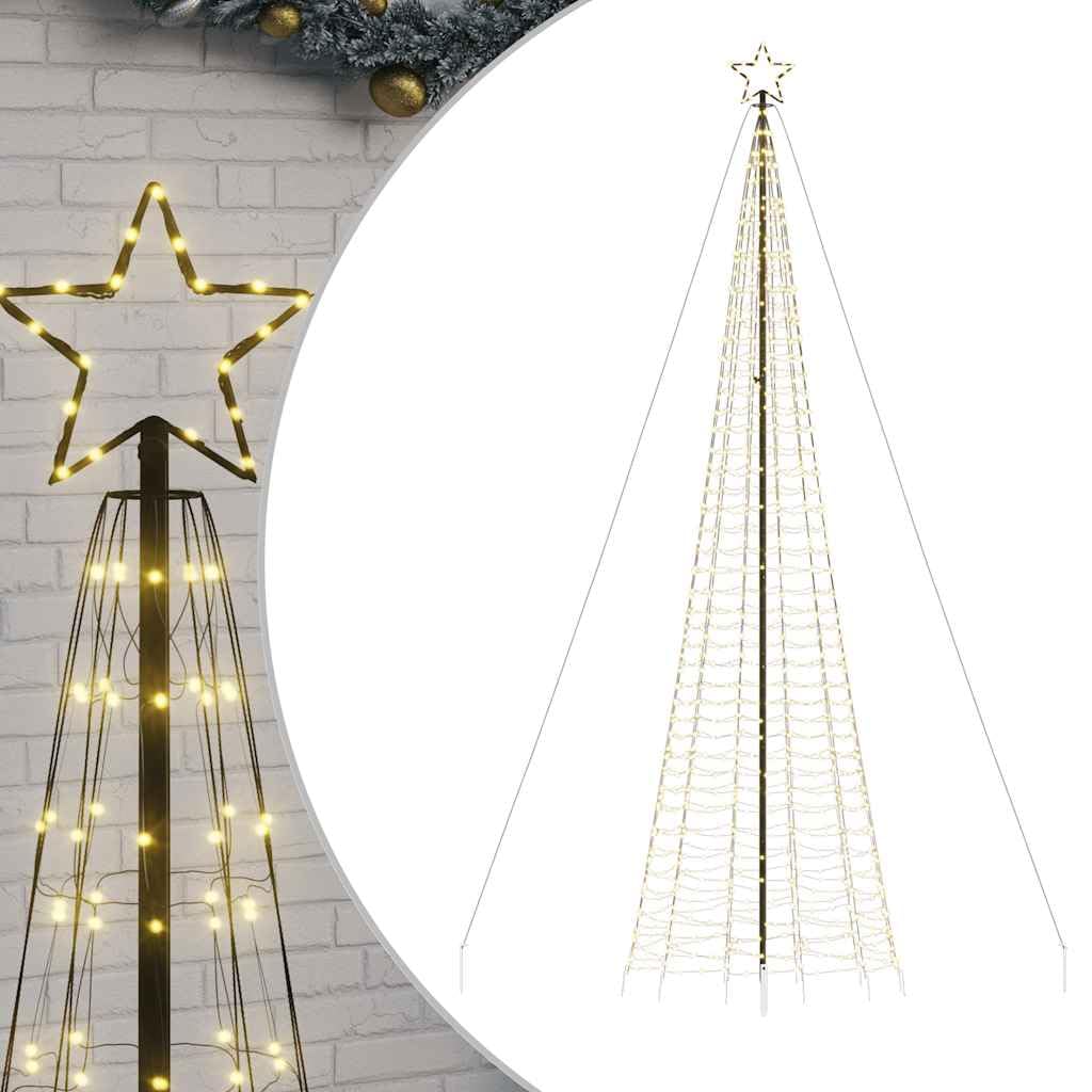 Choinka LED ze szpikulcami do wbijania w ziemię, 1534 ciepłe białe diody LED, wysokość 500 cm, oświetlenie zewnętrzne IP44, 8 efektów świetlnych do świątecznej dekoracji zimowej