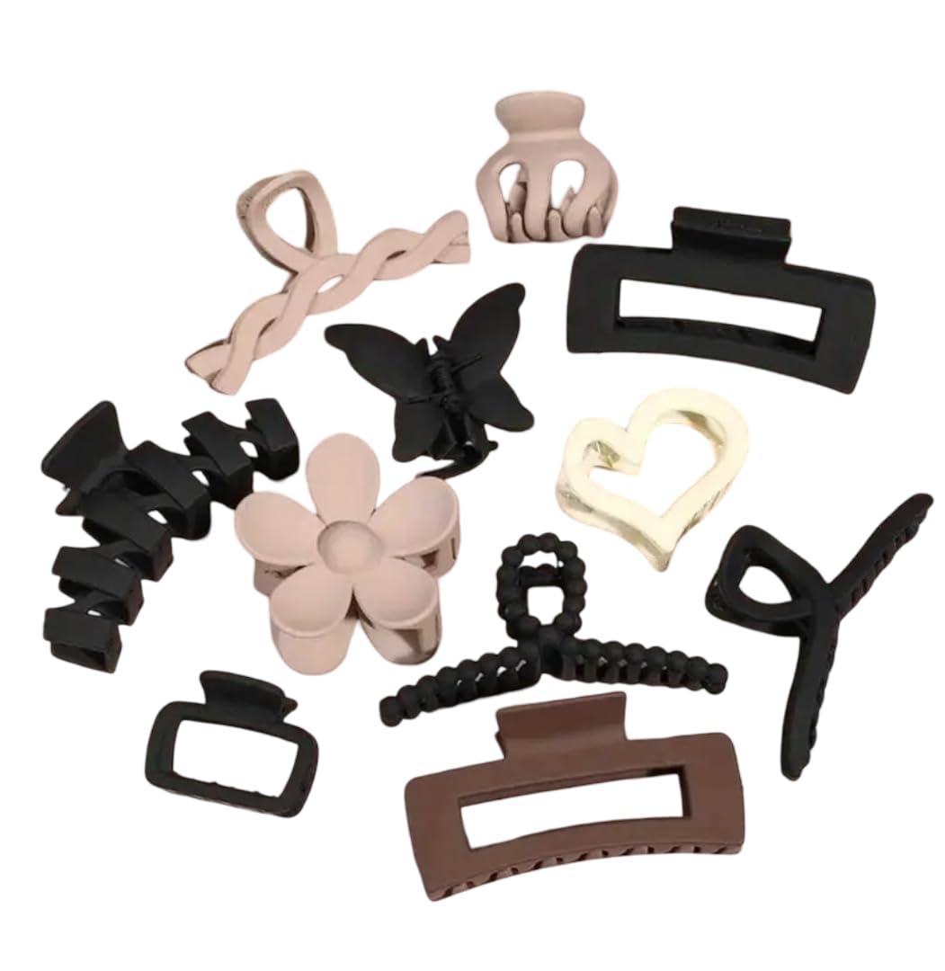 Hair Claw Matte Multi Hair Clip Clutcher Accessories For Women & Girls Hair Claw 7pcs Women & Girls, Strong Grip Multicolor Matte Hair Accessories for Thin & Thick Hair-image-34