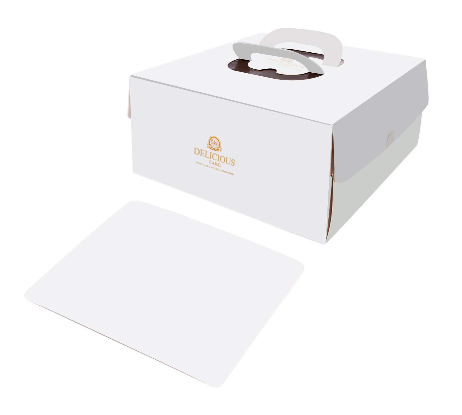 Cake Boxes, 6 Pack Cake boxes for 12 inch Cake, Cake Box with Handle and Cake Boards, Cake Container and Bakery Boxes (13.7" x 13.7" x 6.7" )