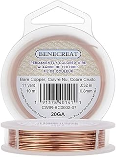 BENECREAT 18Gauge(1mm) Tarnish Resistant Light Gold Wire Jewellery Making Copper Wire, 10M/11Yard