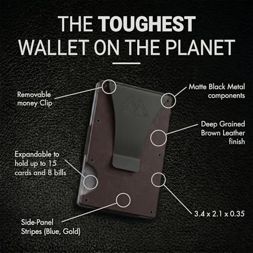 Image of Mountain Voyage Co Minimalist Wallet for Men & Women - Slim RFID Wallet, Scratch Resistant, Credit Card Holder & Money Clip, Easily Removable Money & Cards, (Vintage Brown Leather)
