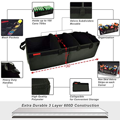 image for Picnic at Ascot Heavy Duty Rigid Base Trunk Organizer -70 LB Capacity 