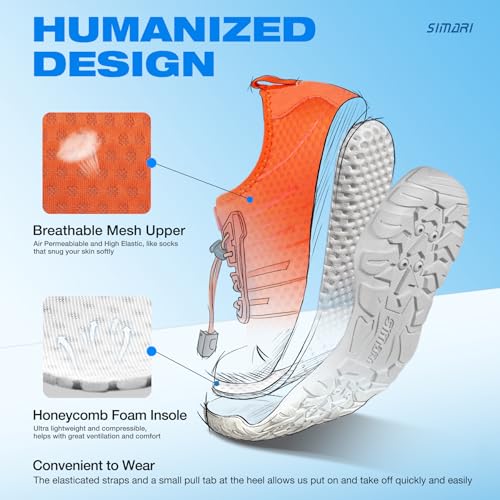 Image of SIMARI Water Shoes for Women Men - Barefoot Quick-Dry Aqua Socks | Lightweight Swim Shoes for Surfing, Swimming, Beach Sports, Kayaking, Diving | Non-Slip Design