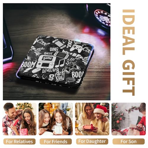 Image of Bistup Teen Boys Cool Wallet - Men Mens Funny Game Design Leather Credit Id Card Cash Holder Man Black Rfid Blocking Zipper Wallets With Coin Pocket Id Window Aesthetic Teen Boy Male Youth Guys